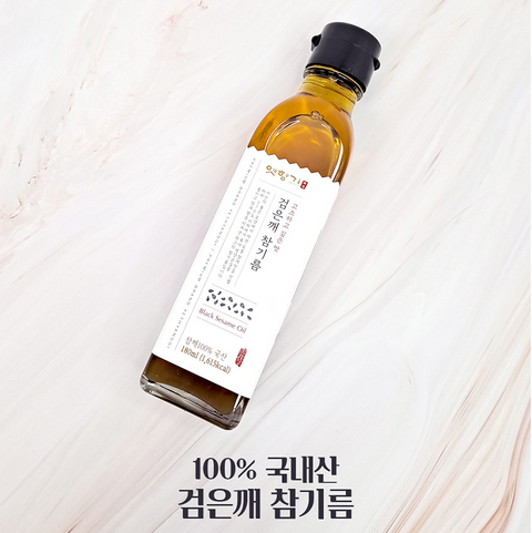 옛향기 방앗간ㅣBlack Sesame Oil •한국산 검은깨 참기름 180ml