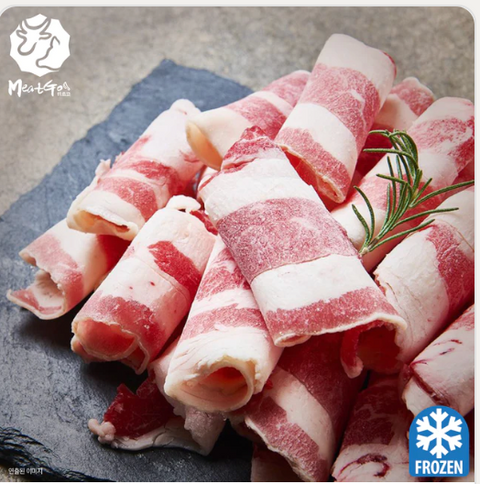 MEATGO l Premium Frozen Sliced Beef Short Plate • 프리미엄 냉동 우삼겹 (Frozen) 5LB