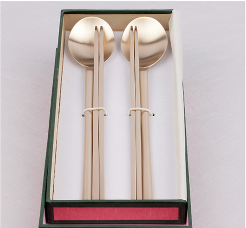 이봉주 방짜유기 l Bangjja Yugi Spoon & Chopstick Couple Set • 공방 수저 커플세트