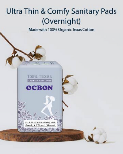 Organic Cotton BON l Ultra Thin Sanitary Pads (Overnight) • 유기농 본 울트라 오버나이트 10's