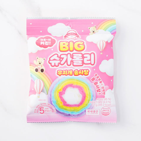 슈가롤리ㅣBIG SUGAROLLY Rainbow Cotton Candy • 빅 슈가롤리 무지개 솜사탕 12g x 2's