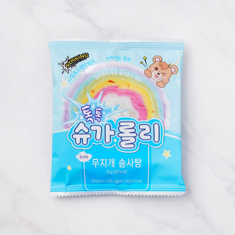 슈가롤리ㅣTaktak SUGAROLLY Rainbow Cotton Candy • 톡톡 무지개 솜사탕 13.5g x 2's