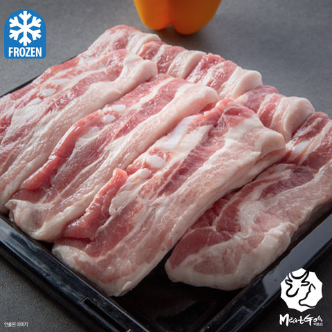 MEATGO l Premium Frozen Pork Belly • 프리미엄 구이용 삼겹살 (Frozen) 2LB
