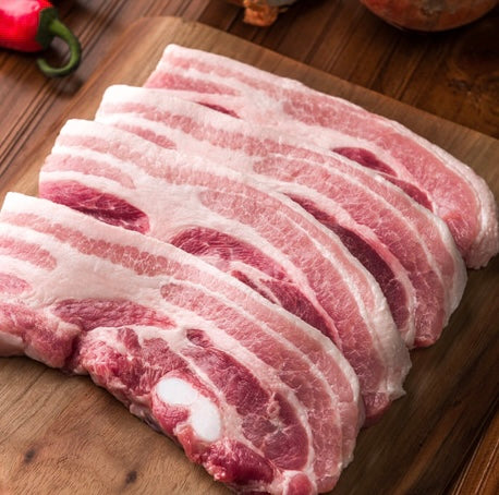 Langley Meat l Pork Belly for Grill • 무항생제 삼겹살 (100% Hormone Free : Frozen) 2LB